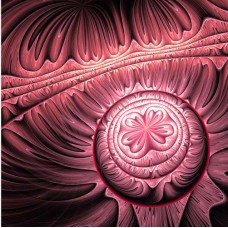 FRACTAL ART DESIGN GREETING CARD Hot Clover